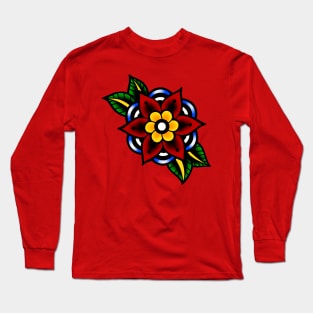 Traditional Flower Tattoo Long Sleeve T-Shirt